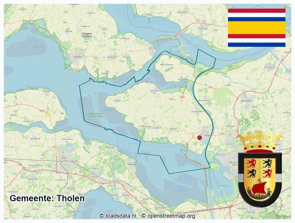 Schematische gemeentegrens Tholen